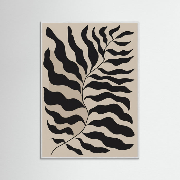 White Wood Bohemian Frond Abstract