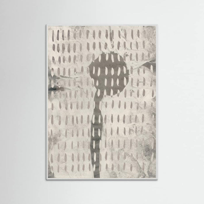White Wood Contemporary Abstract In White and Grey Poster