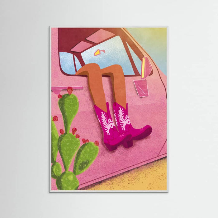 White Wood Cowgirl Poster
