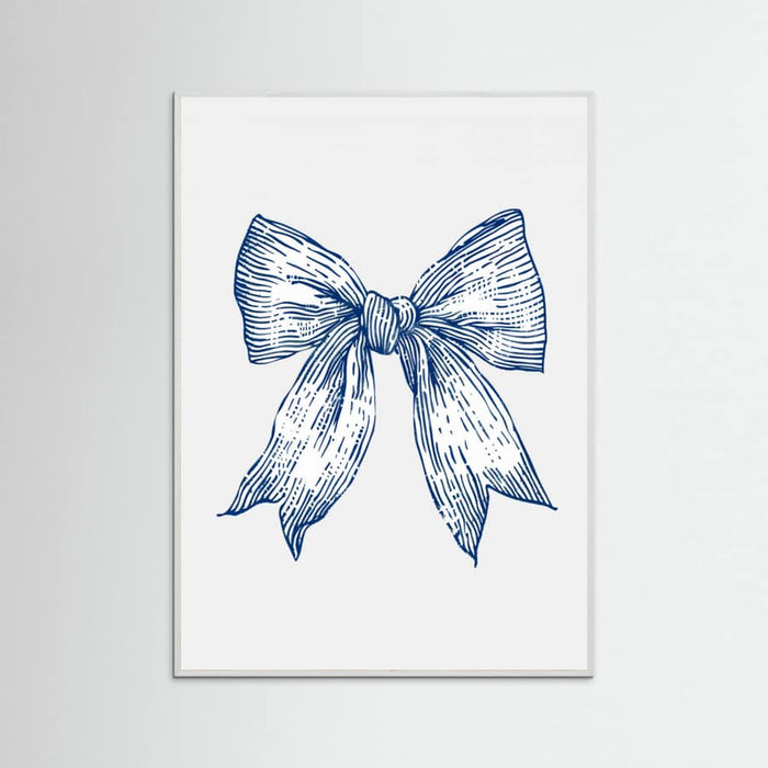 Dark Blue Coastal Striped Bow -juliste – juliste ja taidepainatus