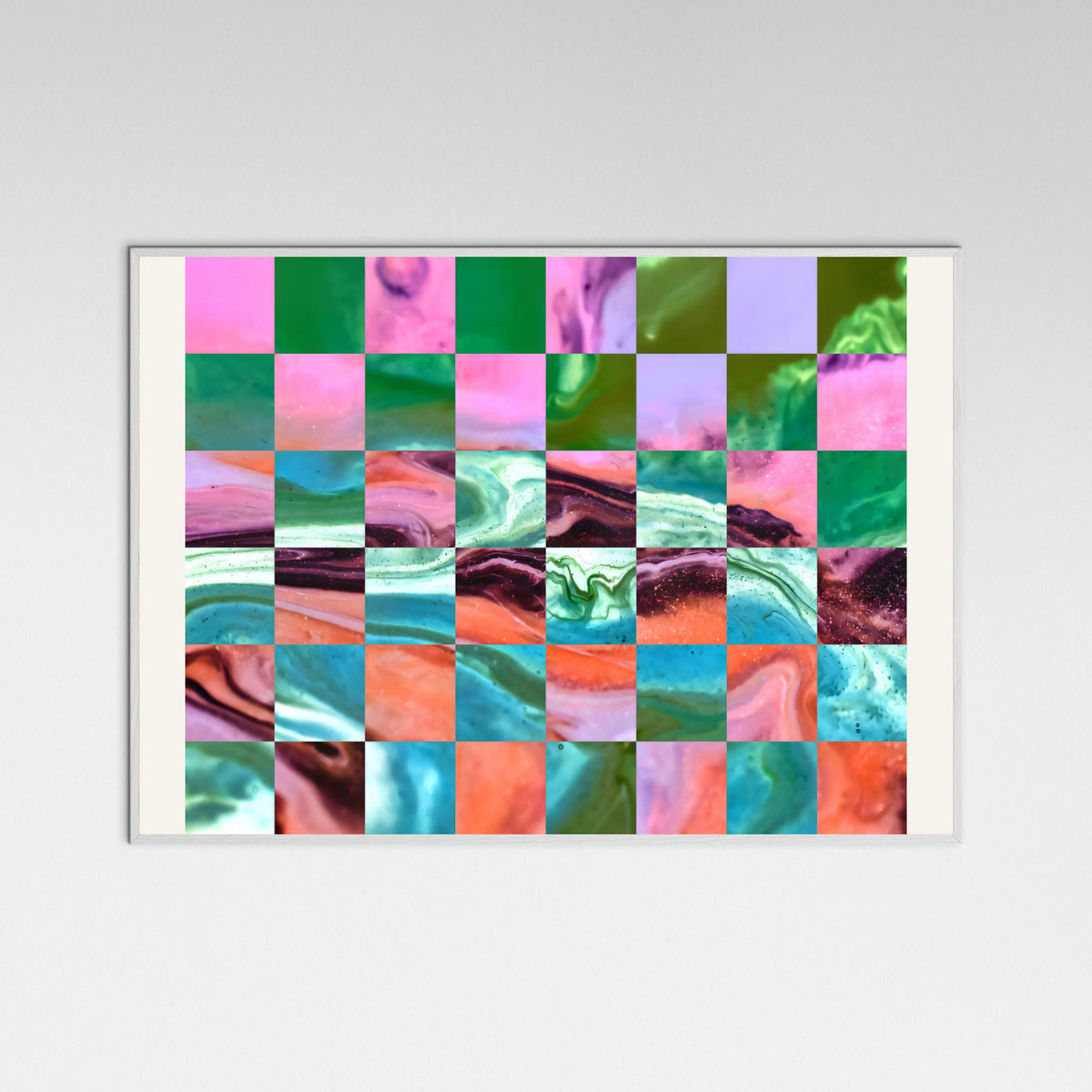 White Wood Mood Waves Poster