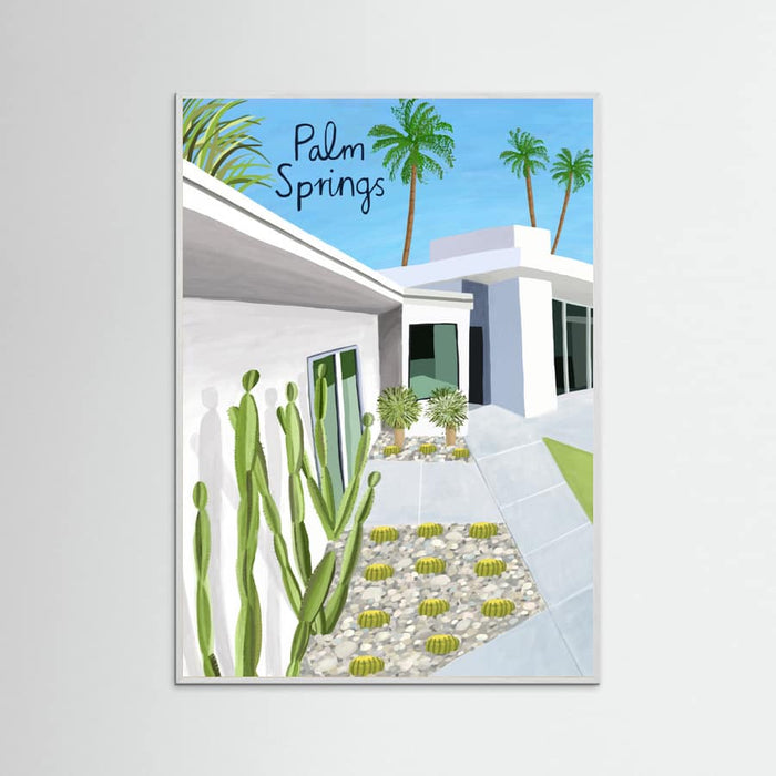 White Wood Palm Springs Modern Architecture by Artist Carla Daly Poster