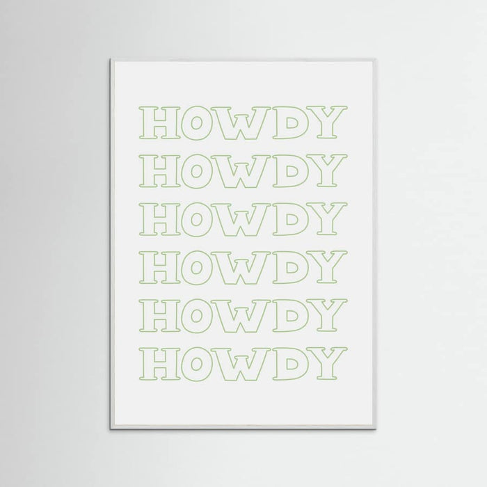 Plakat Sage Green Howdy – plakat i druk artystyczny