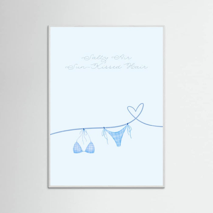 Salty Air Sun Kissed Hair Blue Bikini Poster – poster and art print