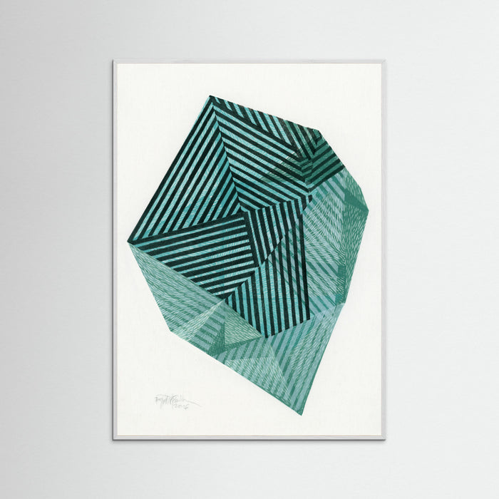 White Wood Striped Stone I. Poster