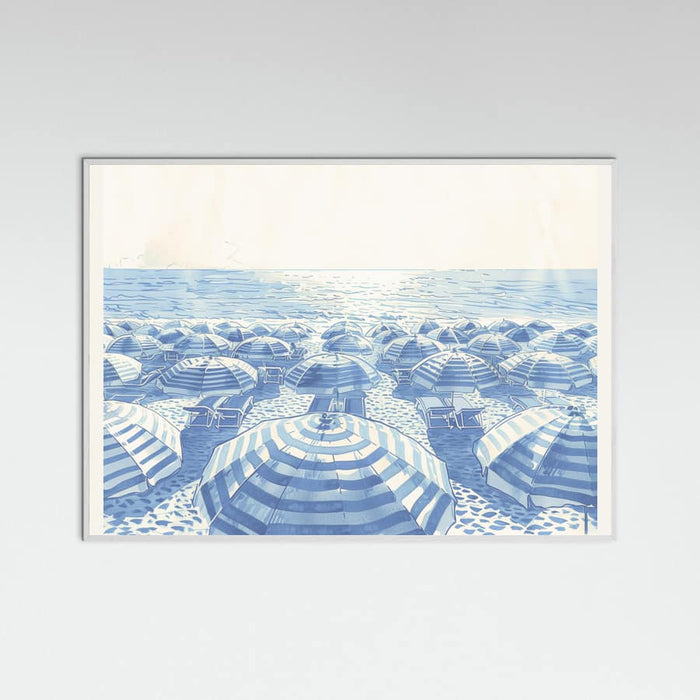Striped Umbrellas Parchment Poster – poster och konsttryck