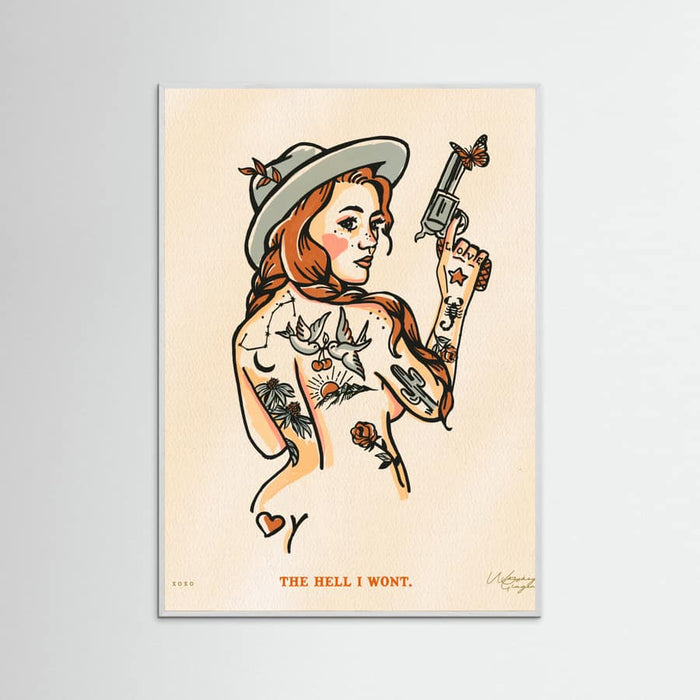 White Wood The Hell I Wont Print 16x20 Poster