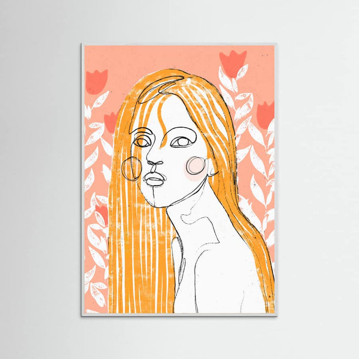 The Tulip Girl (Peach) -juliste – juliste ja taidepainatus