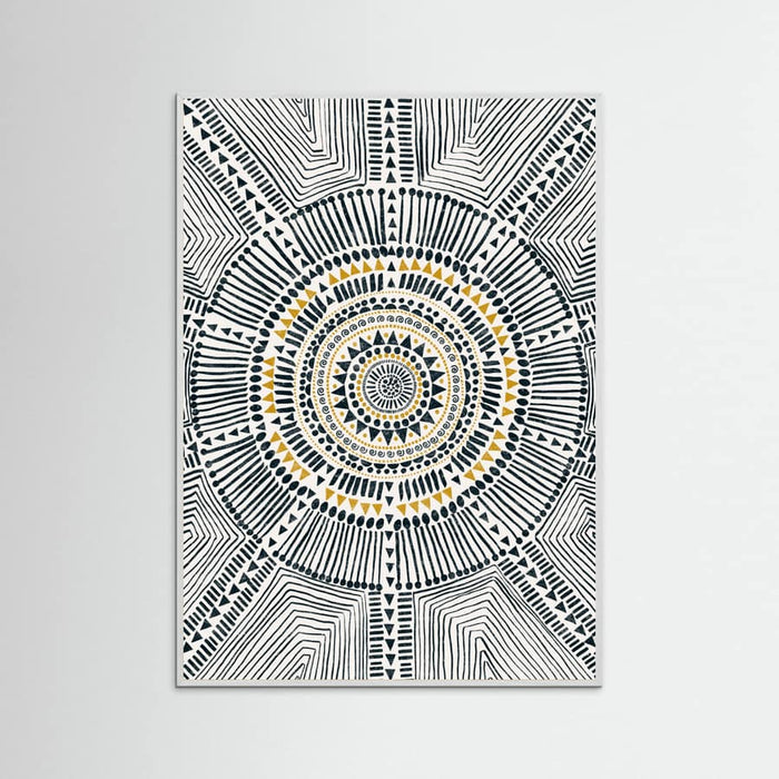 White Wood Tribal Sun Poster