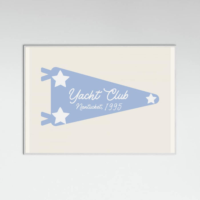 Yacht Club Blue Pennant Parchment Poster – poster och konsttryck