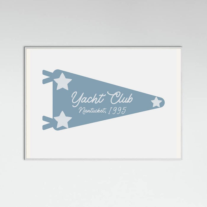 Yacht Club Blue Pennant Poster – plakat og kunsttryk