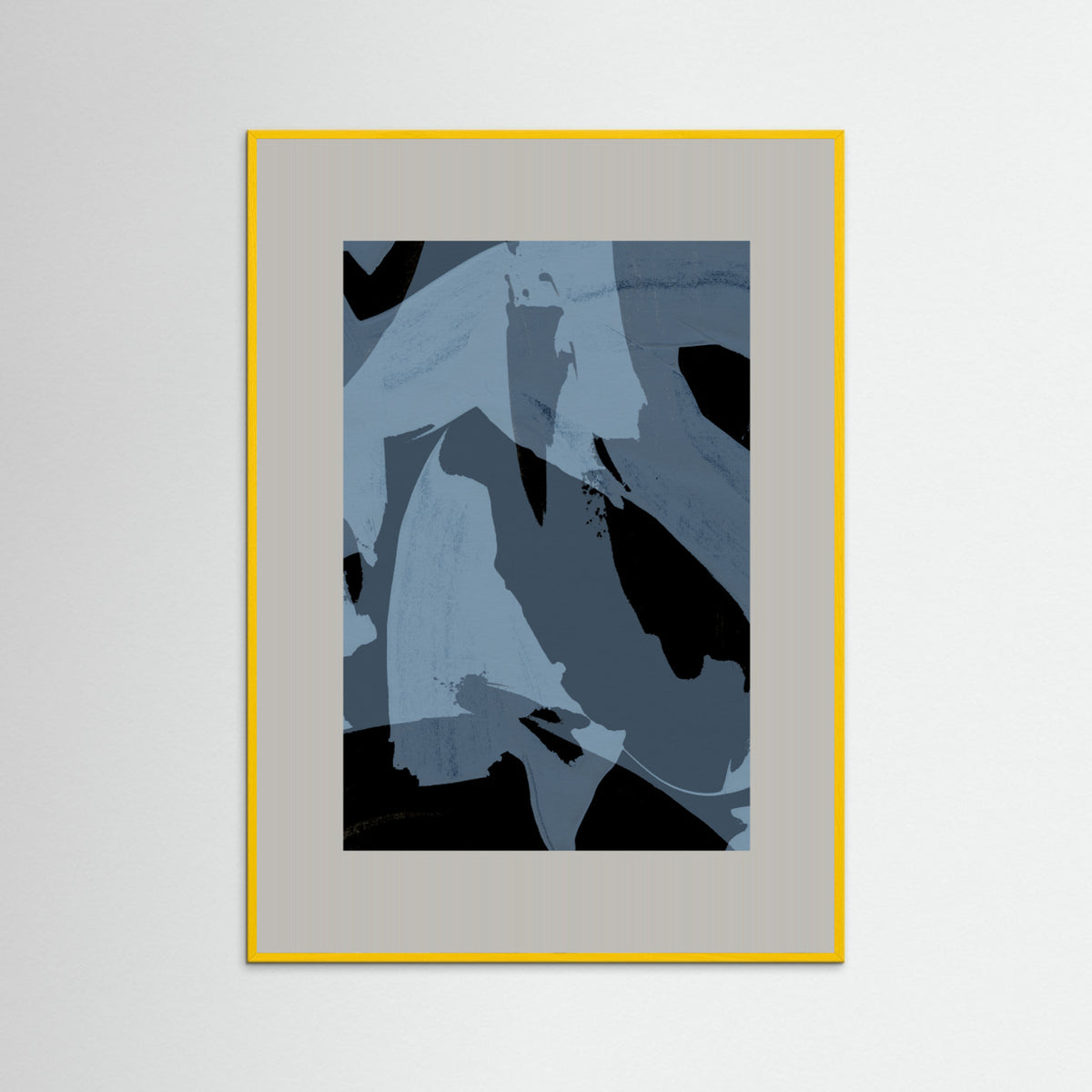 Yellow Wood Abstract Brush Strokes 60Y Poster