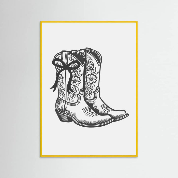 Black Cowgirl Boots with Bow Poster – Poster und Kunstdruck
