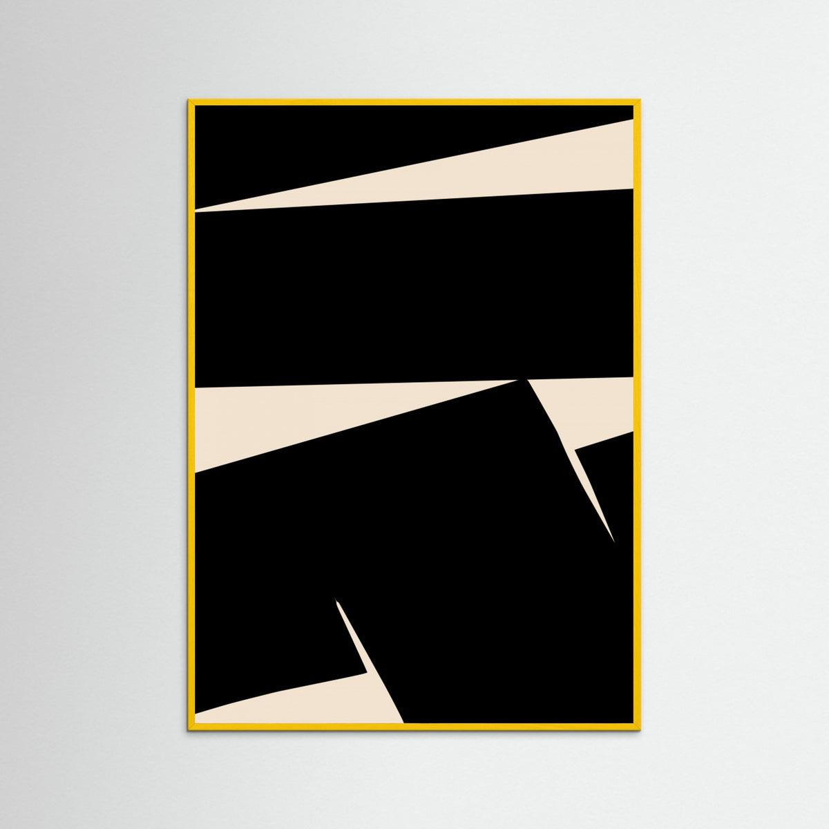 Yellow Wood Black Plain Abstract Poster