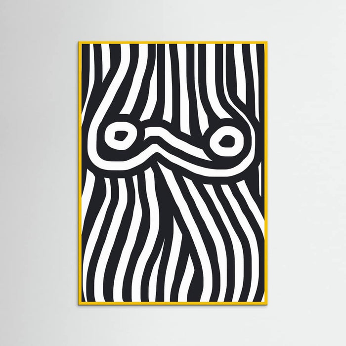 Plakat Black and White Striped Nude – plakat i druk artystyczny