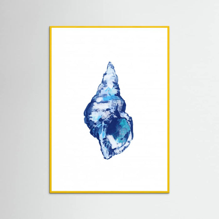 Poster Blue Seashell On White Background No 2 – poster e stampa artistica