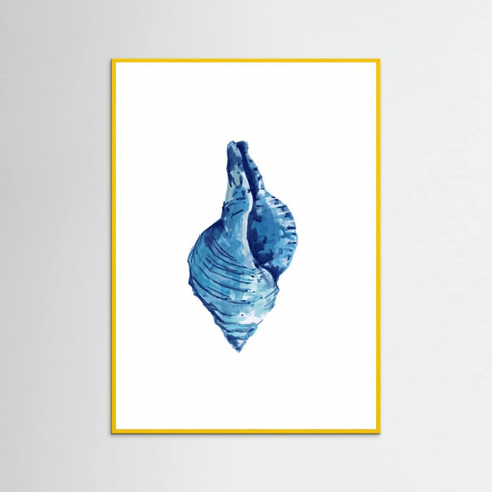 Affiche Blue Seashell On White Background No3 – affiche et impression d’art
