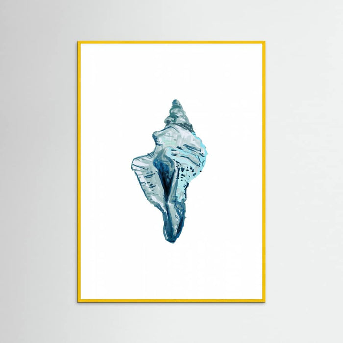 Blue Seashell On White Background No4 Poster – poster och konsttryck