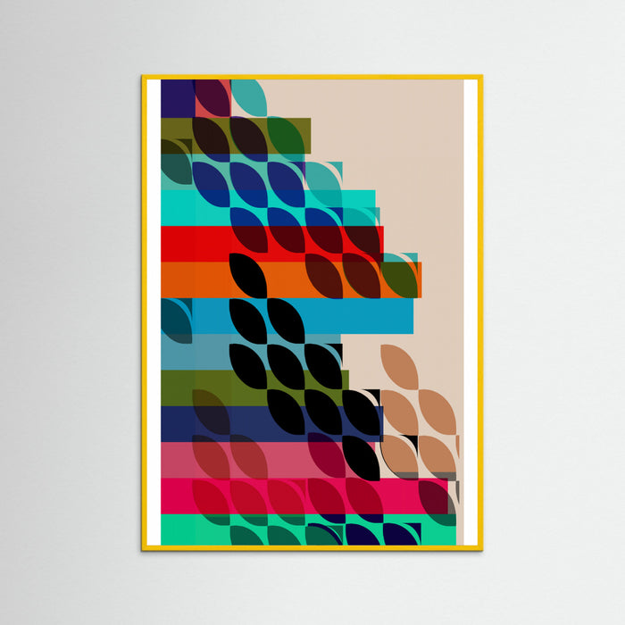 Yellow Wood Cascading Petals Poster