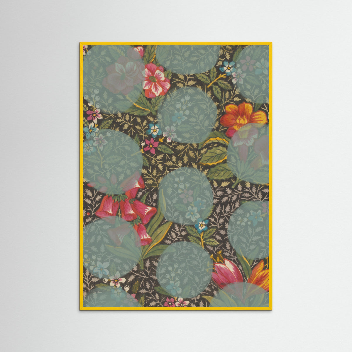 Yellow Wood Colourful Flower Poster