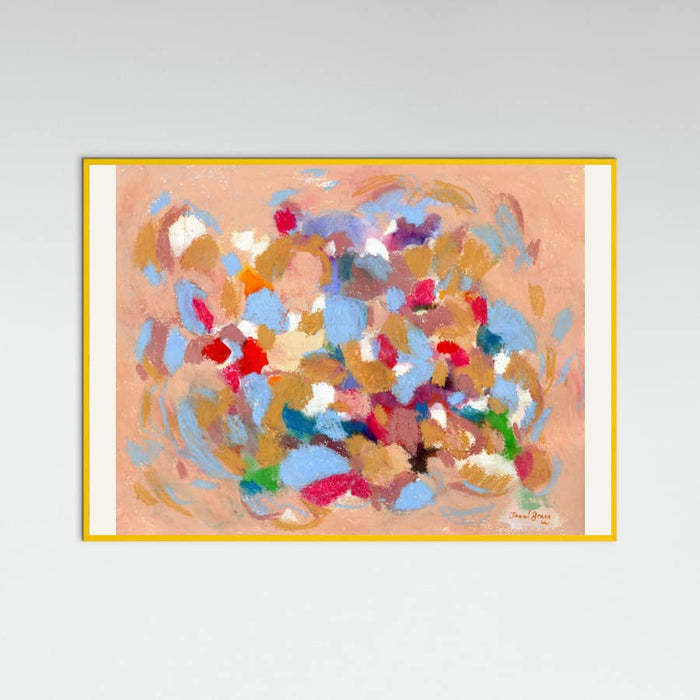 Yellow Wood Confetti Garden I Poster