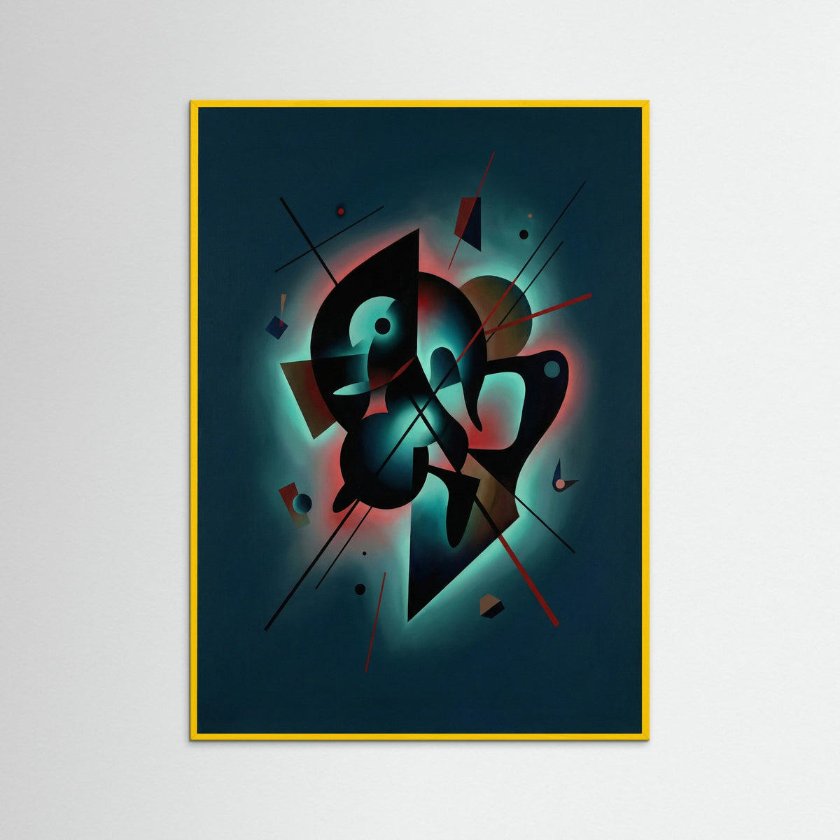 Yellow Wood Dark Geometric Flow