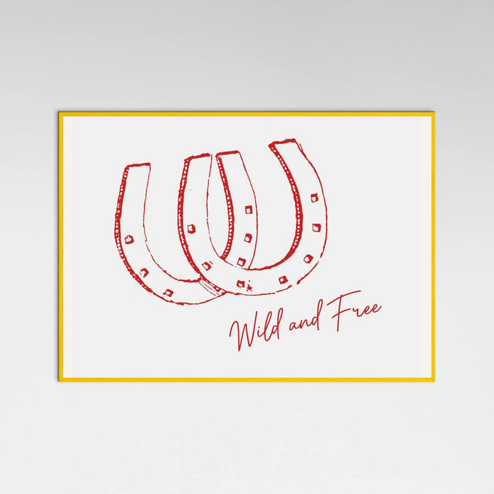 Horseshoe Wild and Free Red Poster – Poster und Kunstdruck