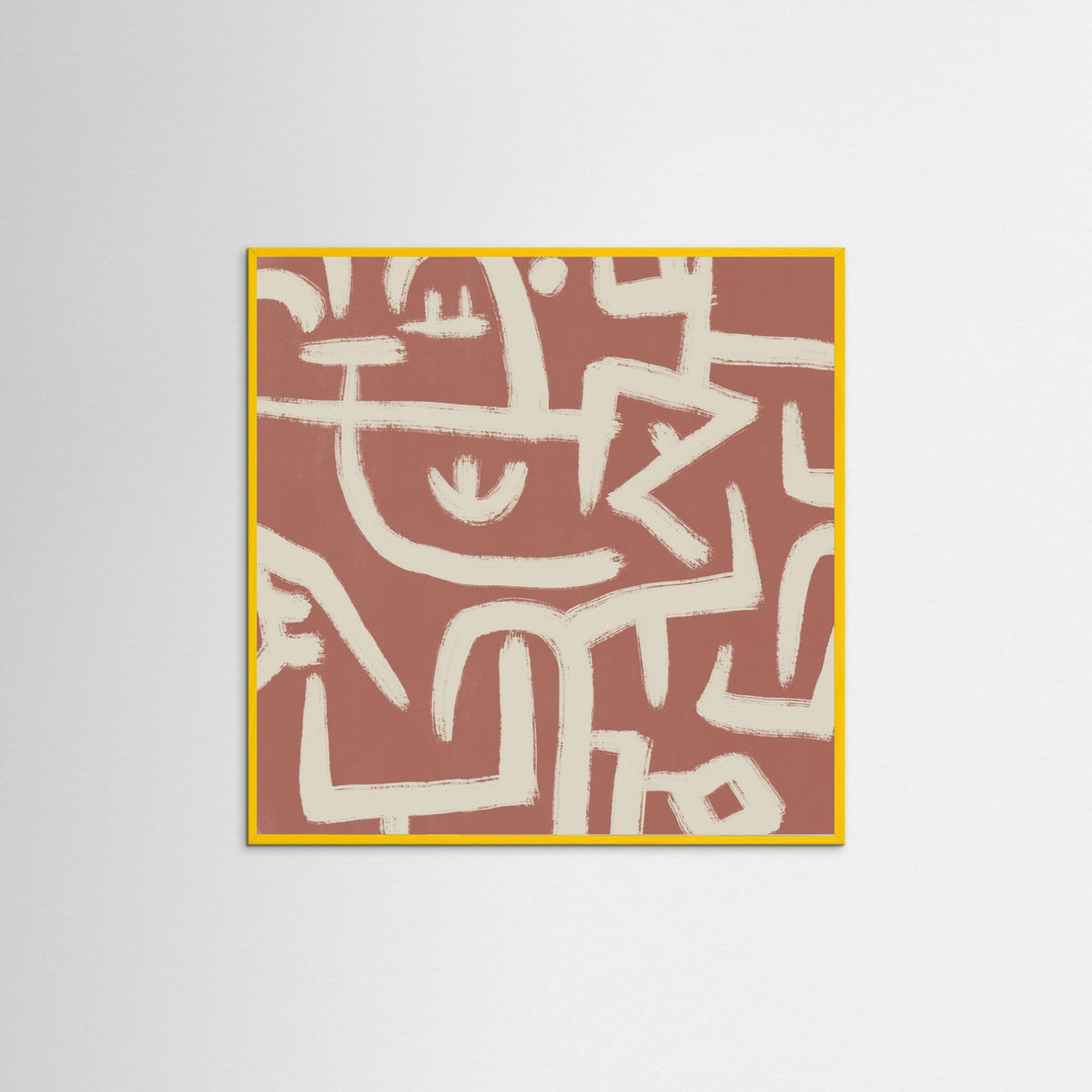 Yellow Wood Line art abstract Poster