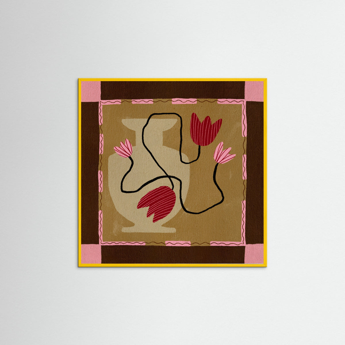 Yellow Wood Out of Vase Blooms 4 Poster