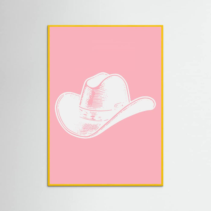 Pink Cowboy Hat Poster – plakat og kunsttryk