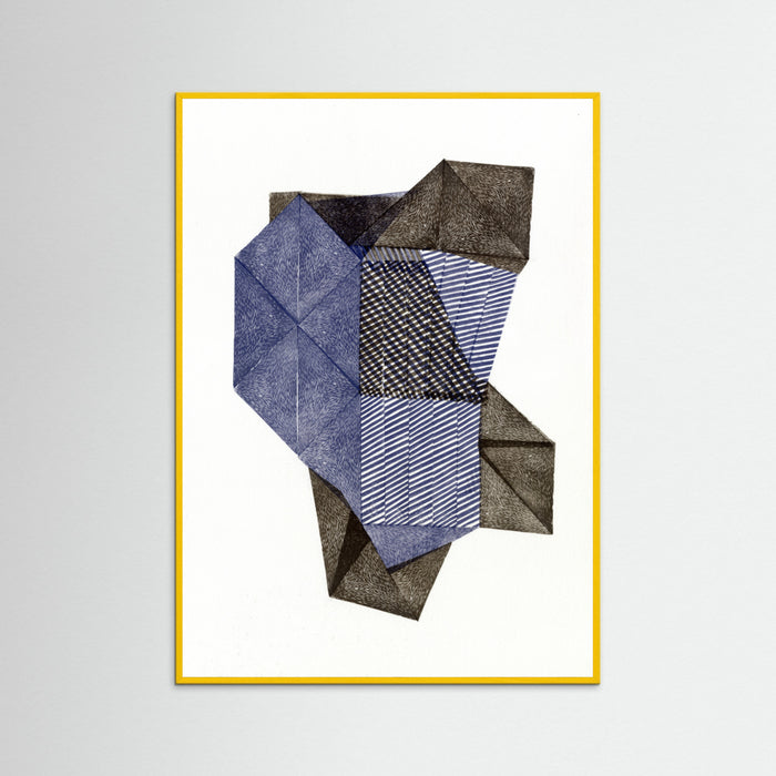 Yellow Wood Polygonal shape XV. Poster