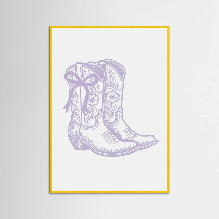 Purple Cowgirl Boots with Bow Poster – Poster und Kunstdruck