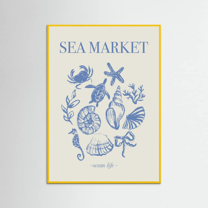 Sea Market Blue Artprint Poster – Poster und Kunstdruck