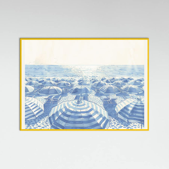 Striped Umbrellas Parchment Poster – poster och konsttryck