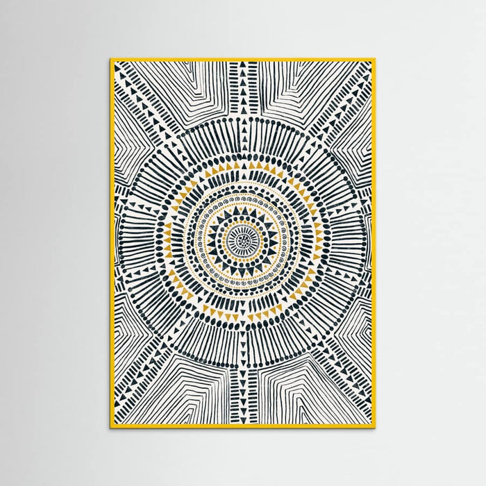 Yellow Wood Tribal Sun Poster