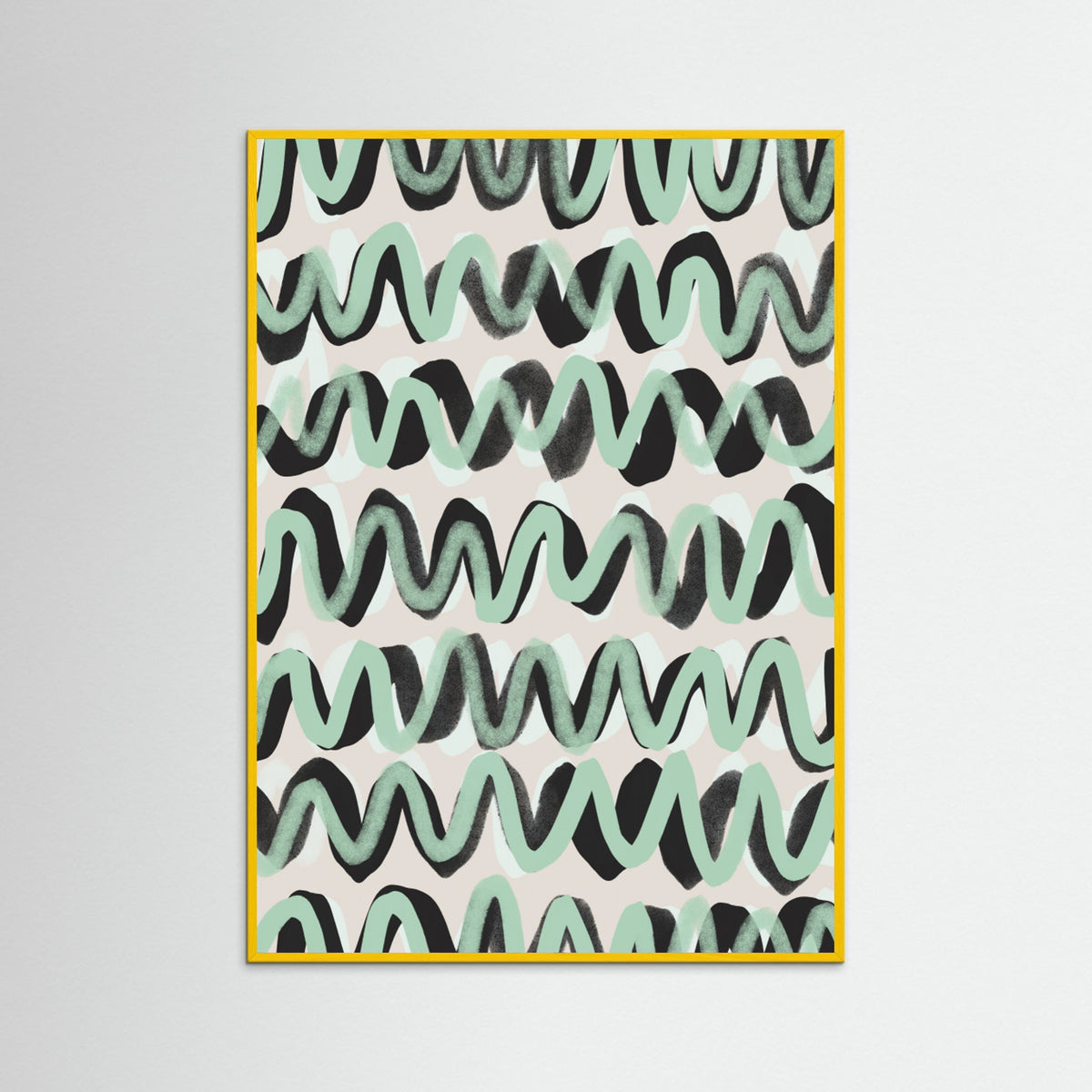 Yellow Wood Wave Motion Rhythm Poster