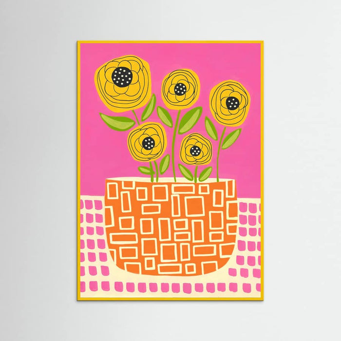 Yellow Wood Yellow Roses Poster