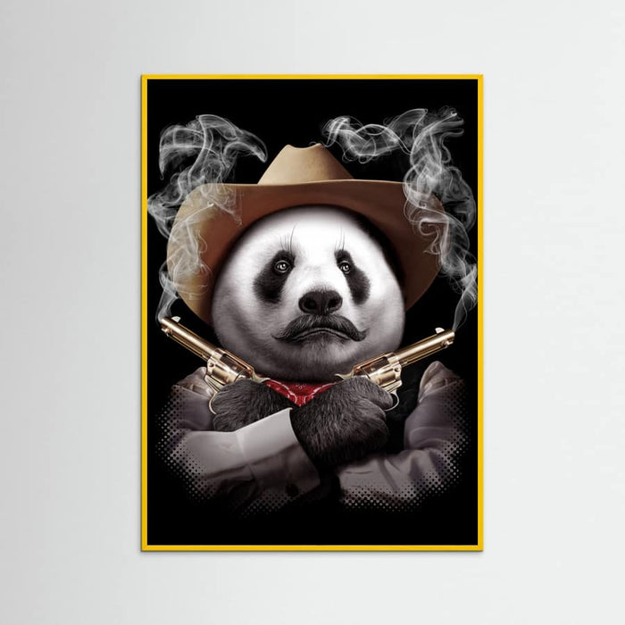 Yellow Wood panda crossgun Poster