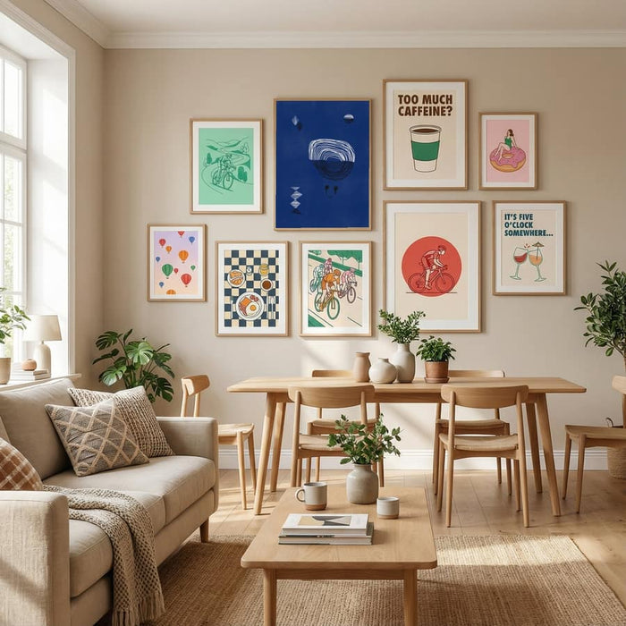 Blue Line Sketch Poster – plakat og kunsttryk