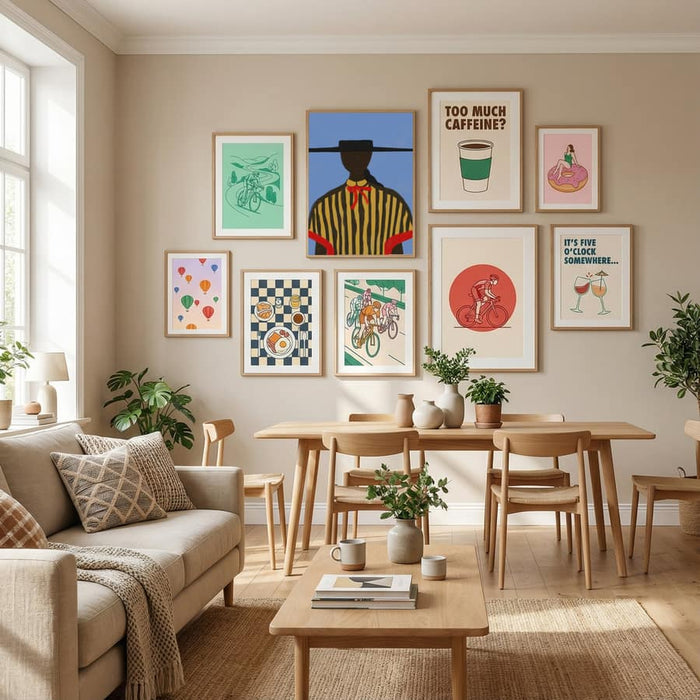 Bold Hat Woman and Stripes New Mexico Style Poster by The Miuus Studio in Define Your Sanctuary gallery wall