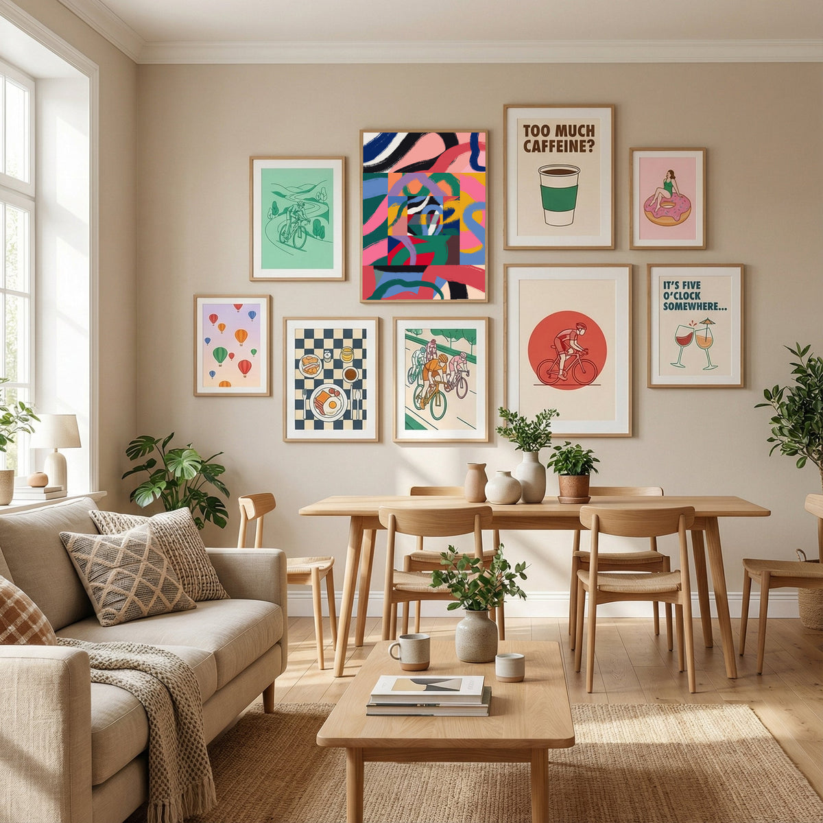 Colorful Line Ribbon Abstract Poster by Little Dean in Define Your Sanctuary gallery wall