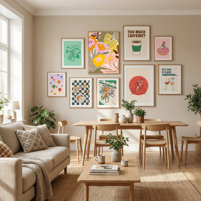 Design for a happy life retro colors Poster by Annick in Define Your Sanctuary gallery wall