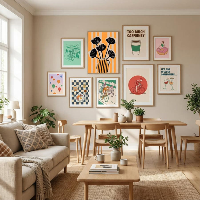 Striped Still Life Yellow Poster – plakat og kunsttryk