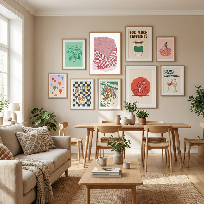 Striped geometric shape Poster by Paulina Vårregn in Define Your Sanctuary gallery wall