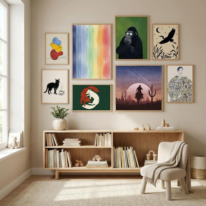 Cowboy Sunset Poster by Emel Tunaboylu in Modern Curation gallery wall
