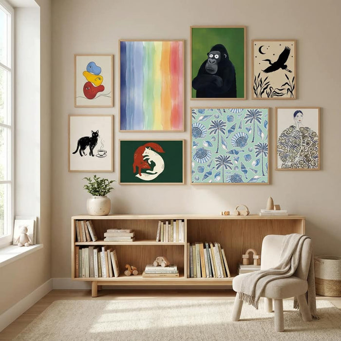 Affiche Sea Shells and Palmtrees Mint – affiche et impression d’art