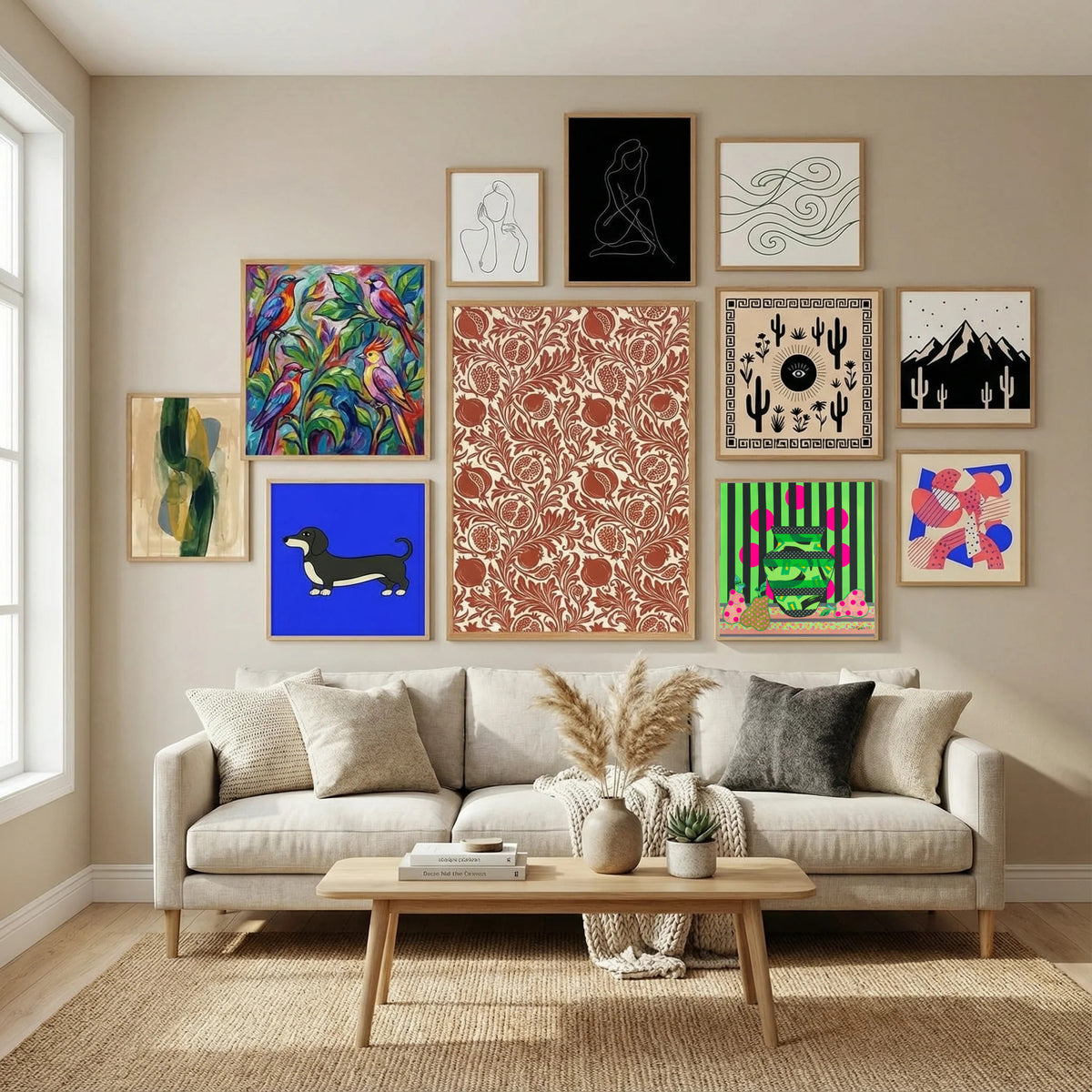 Green Vase & Pears Poster by David Galan in Nordic Simplicity gallery wall