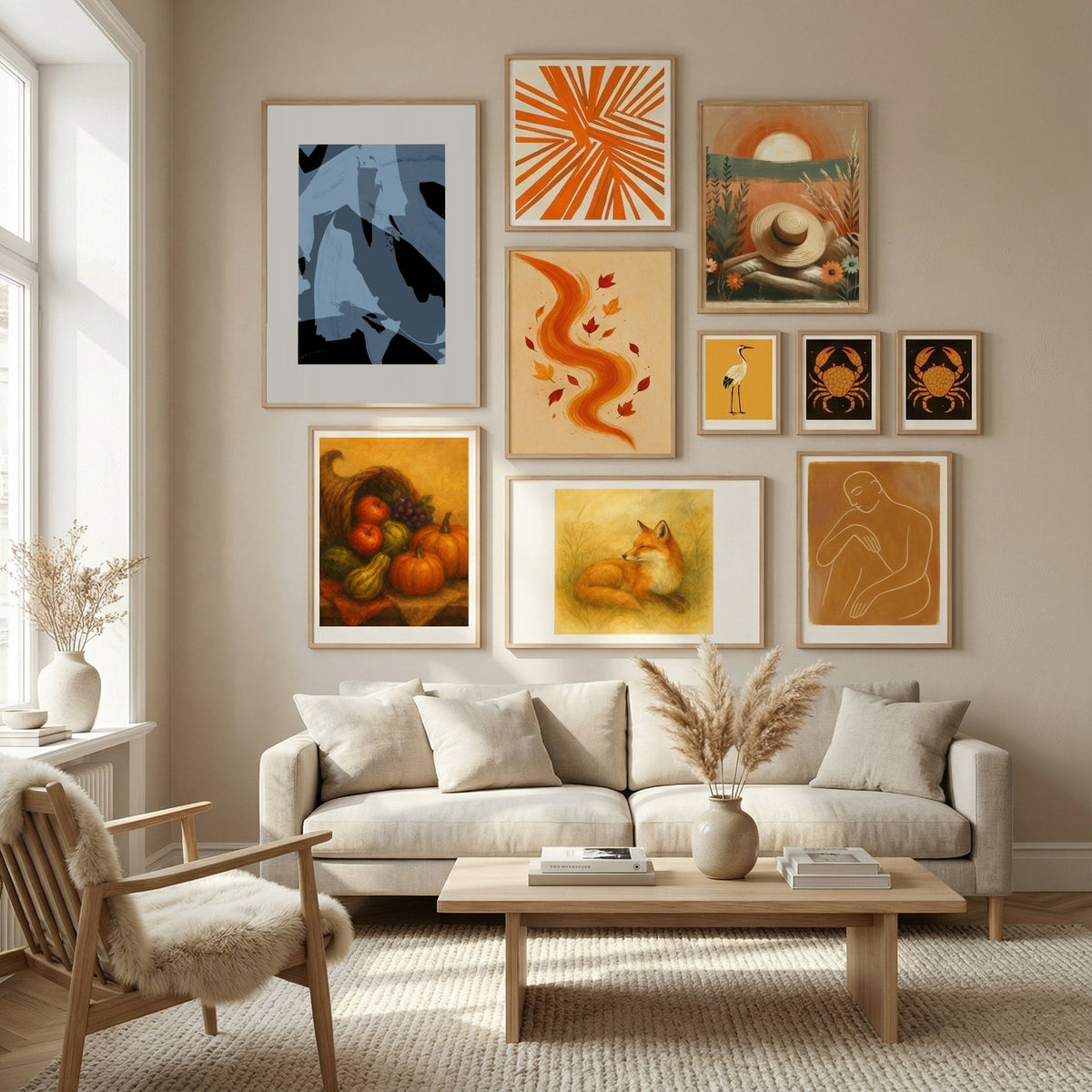 Abstract Brush Strokes 60Y Poster by Mareike Böhmer in Nordic Tranquility gallery wall