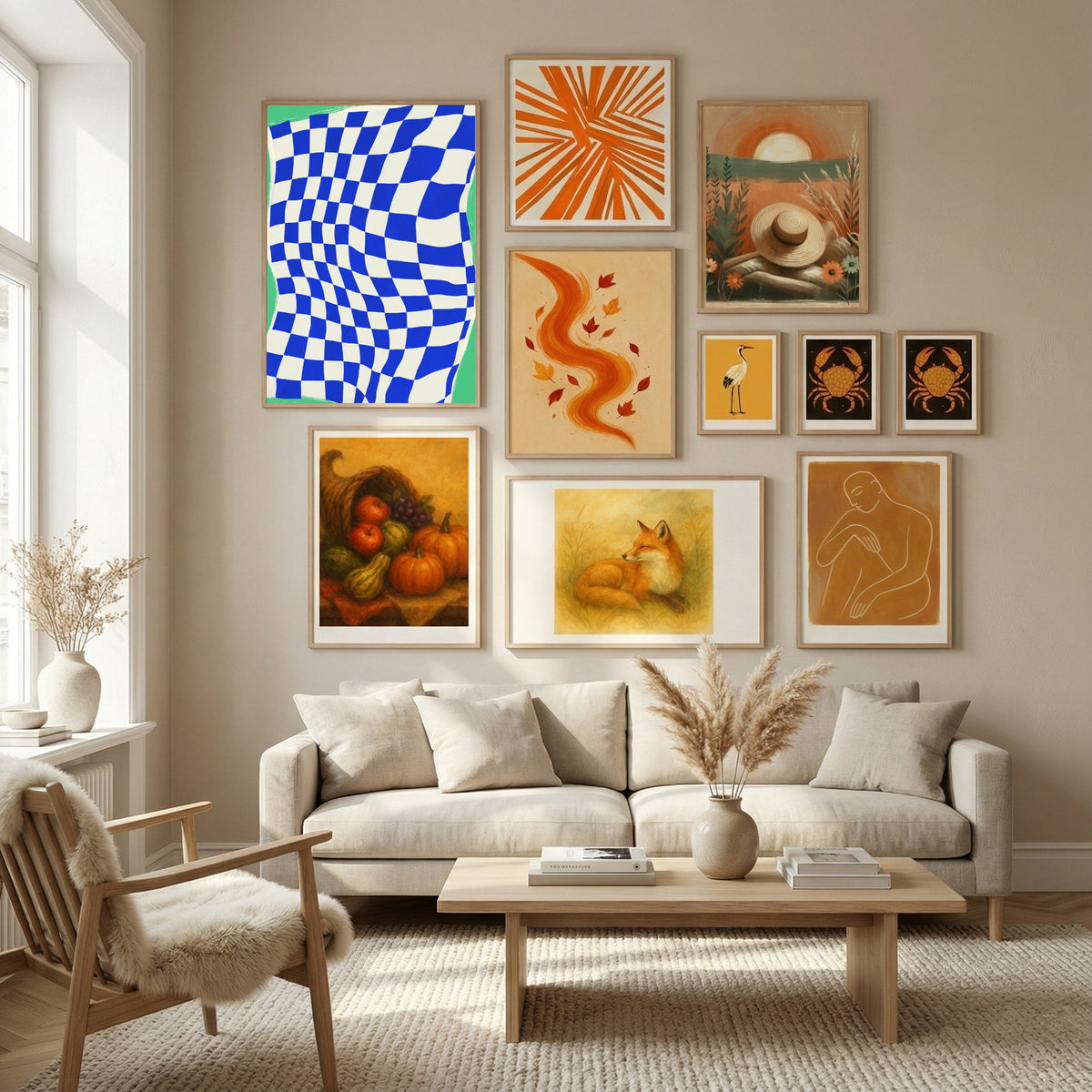 Blue Checker Cloth Poster by Little Dean in Nordic Tranquility gallery wall