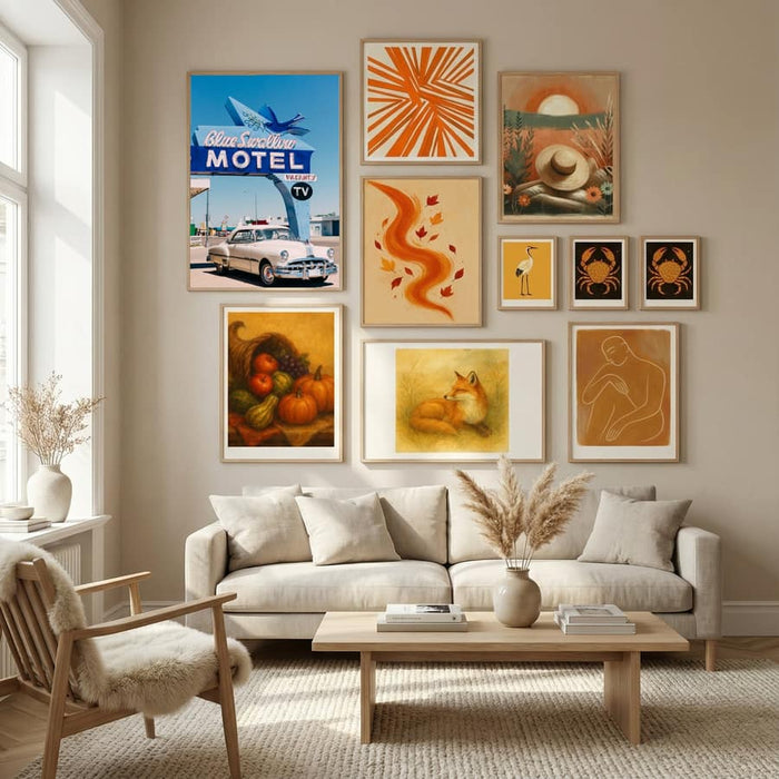 Blue Swallow Motel Poster by Bethany Young in Nordic Tranquility gallery wall